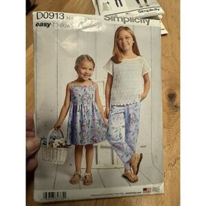 VTG Simplicity sewing pattern uncut 8621 girls dress/tops/pants size 3-6 Easter